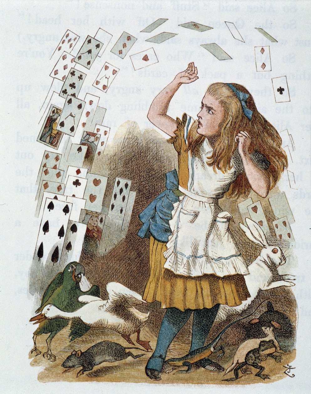 Carte da gioco - in "The nursery Alice in Wonderland" di Lewis Carroll, illustrazione di John Tenniel (1820-1914) da John Tenniel