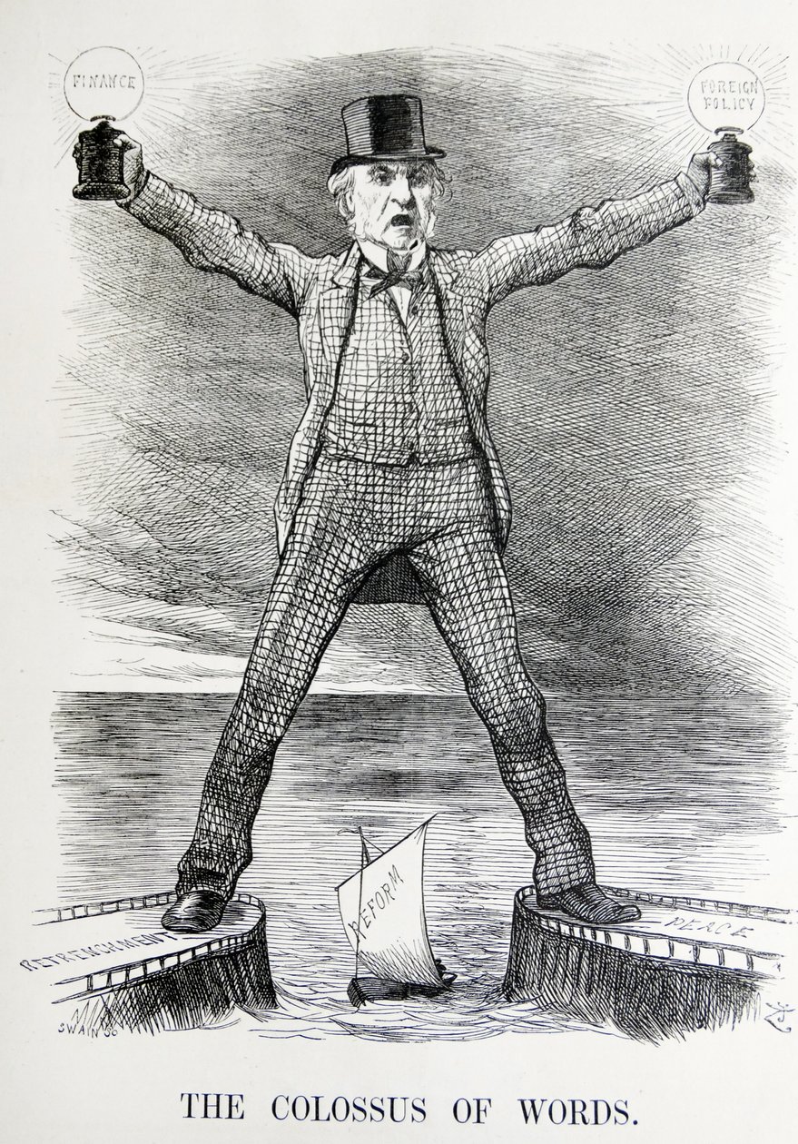 Satira Politica che Raffigura William Ewart Gladstone e Benjamin Disraeli da John Tenniel