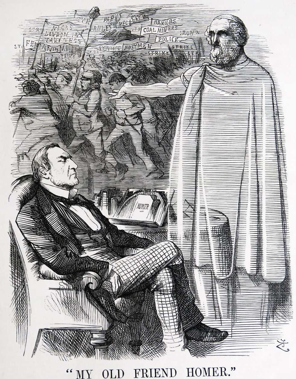 Satira politica raffigurante William Ewart Gladstone e il suo 