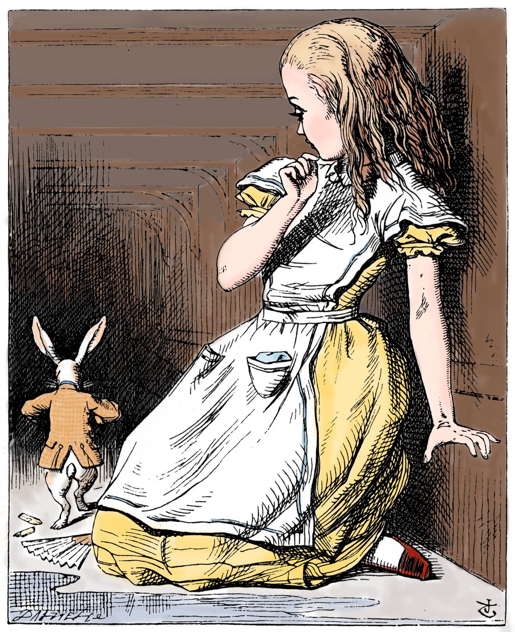 Scena da Le avventure di Alice nel Paese delle Meraviglie di Lewis Carroll, 1865 da John Tenniel