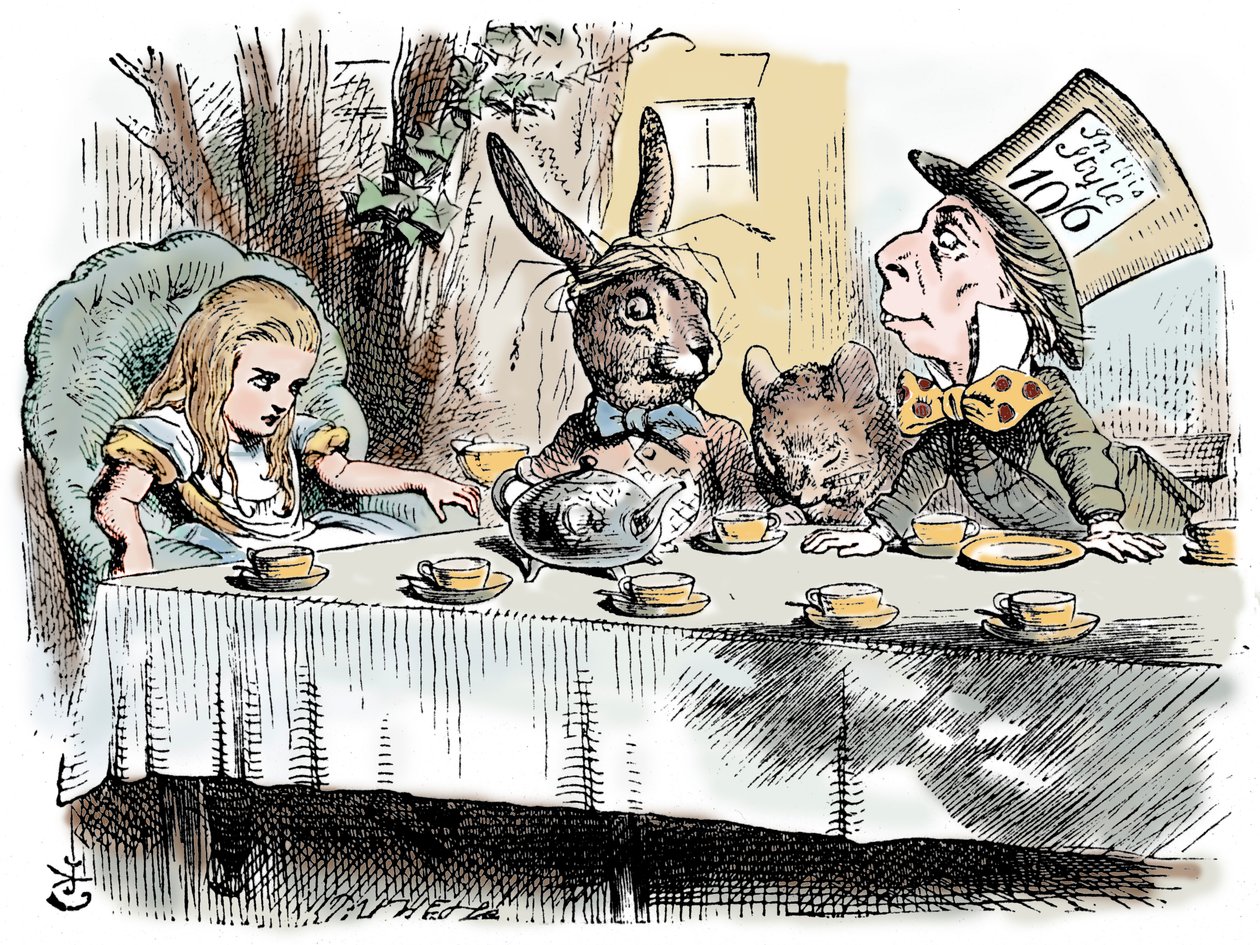 Scena da Le avventure di Alice nel Paese delle Meraviglie di Lewis Carroll, 1865 da John Tenniel