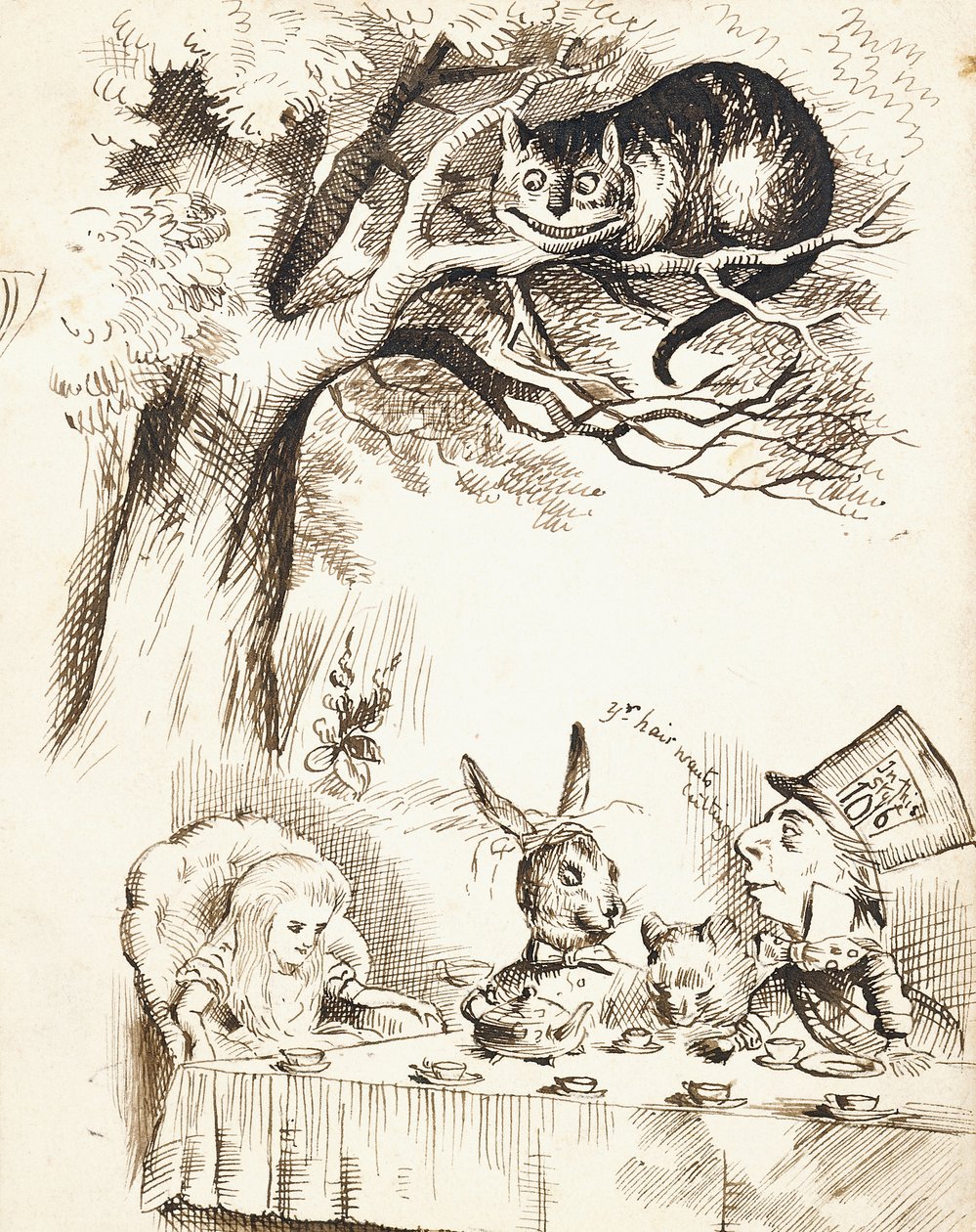 Scena dal Tea Party del Cappellaio Matto, c.1865 da John Tenniel