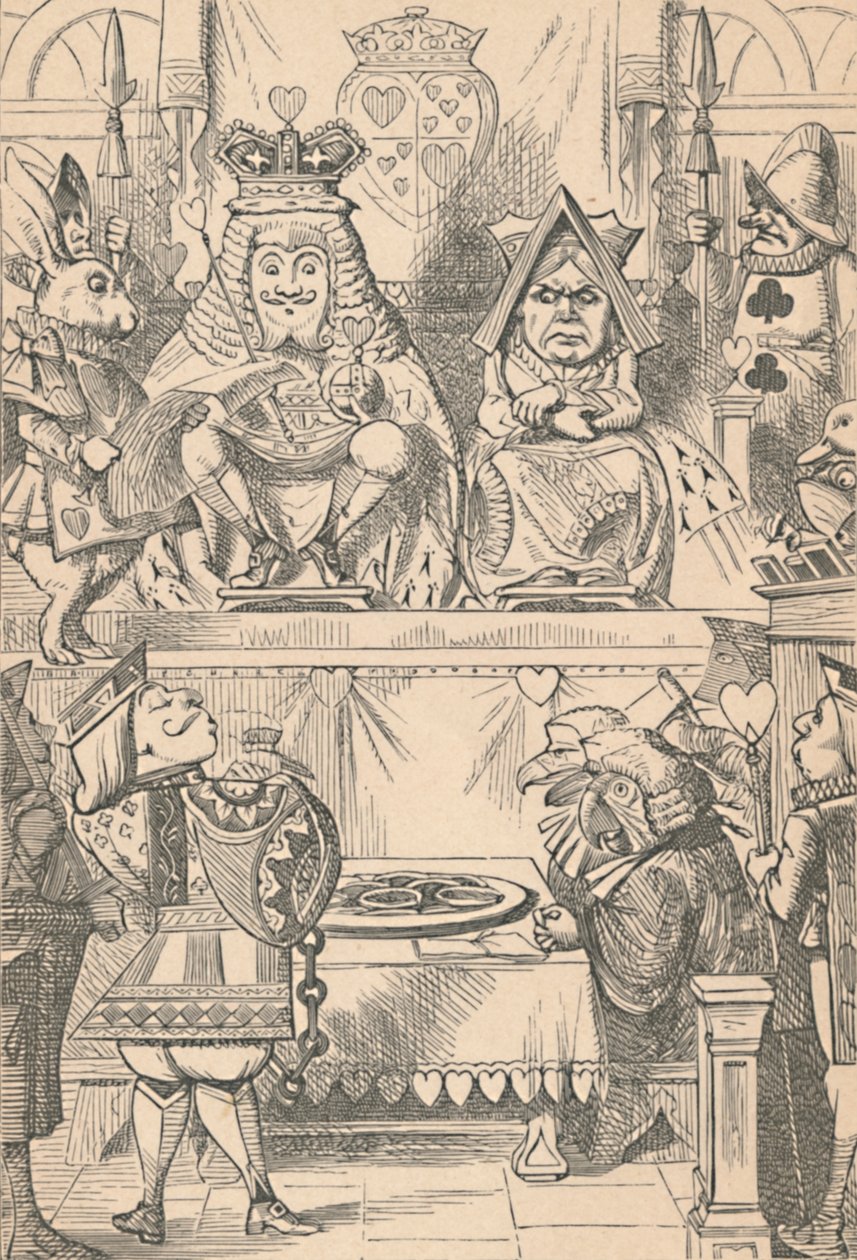 Il Re e la Regina di Cuori in tribunale, 1889 da John Tenniel
