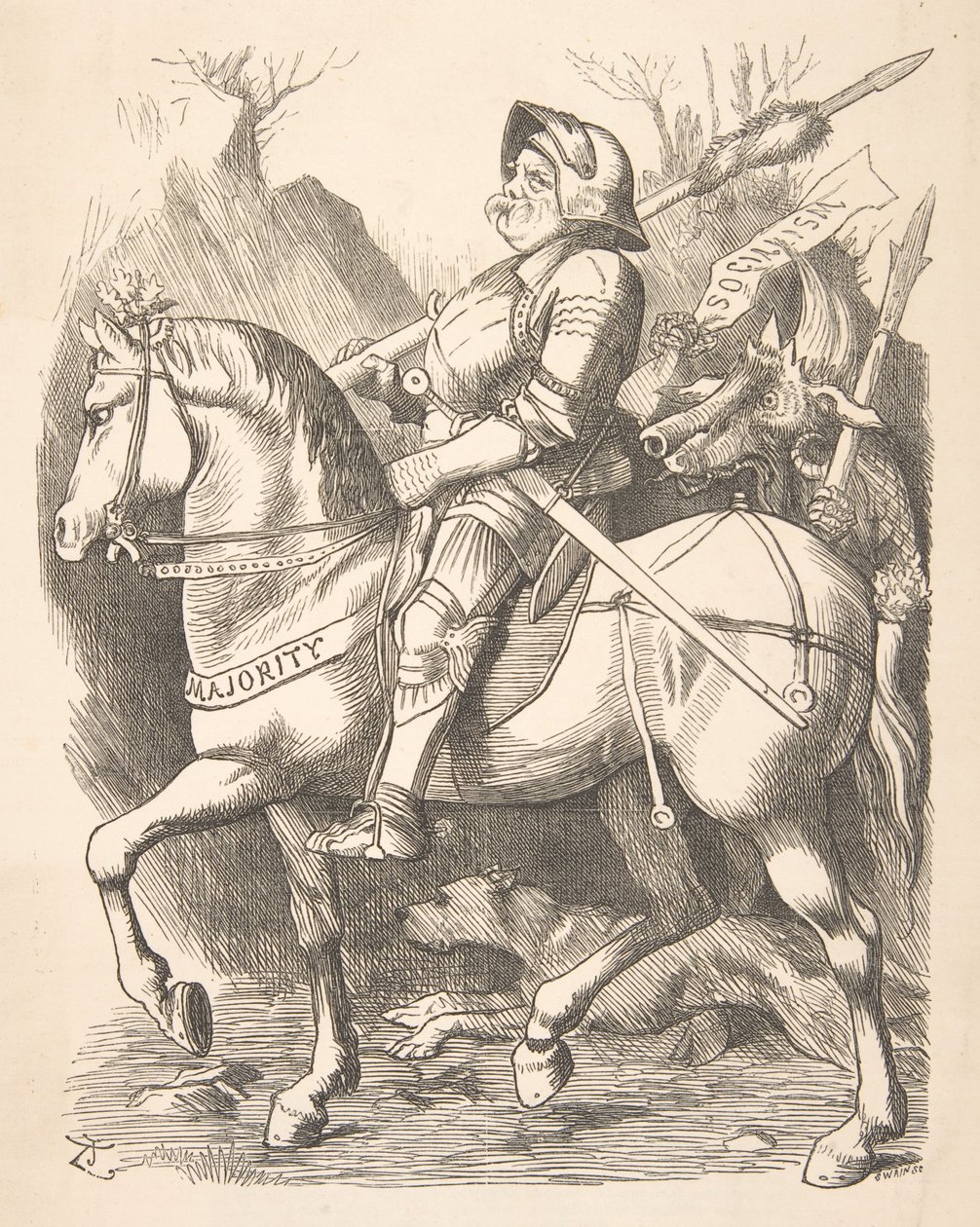 Il cavaliere e il suo compagno Punch, 5 marzo 1887, 1887 da John Tenniel