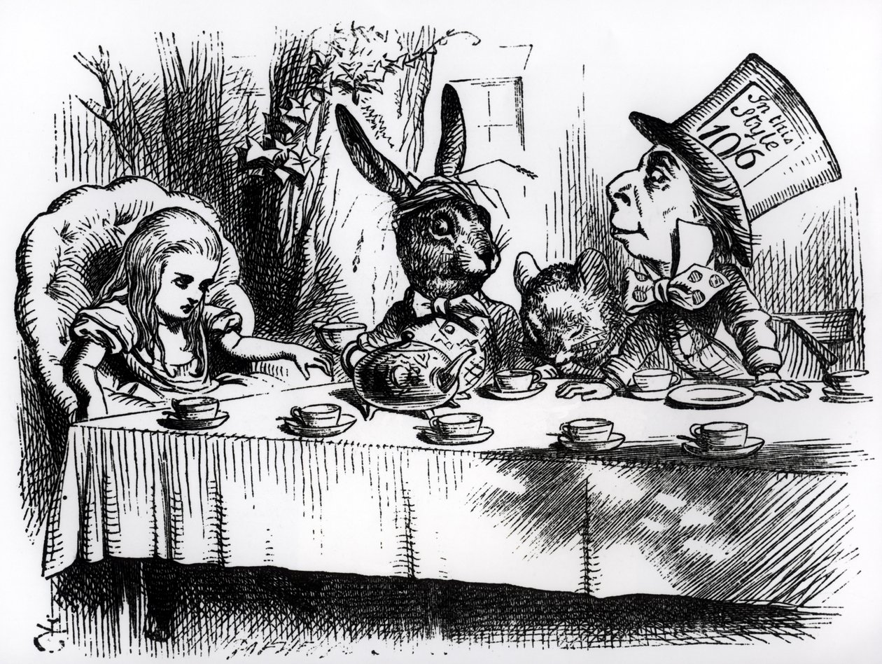 Il tè del Cappellaio Matto, illustrazione da 