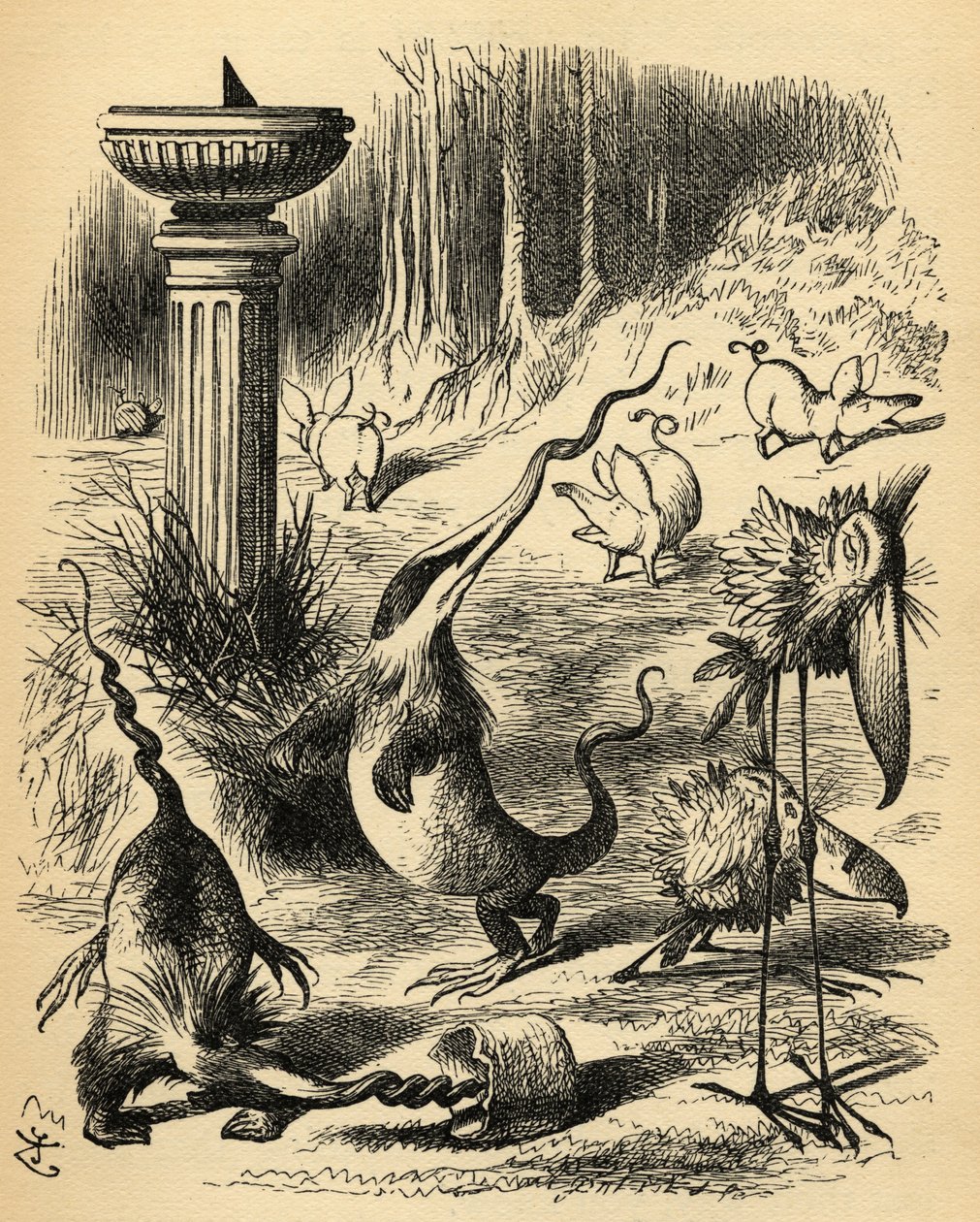 I Toves Slithy. Illustrazione di Sir John Tenniel da John Tenniel