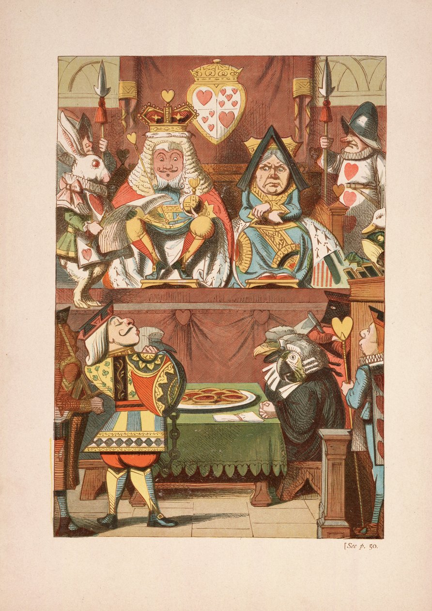 Il processo del Fante di Cuori, da Le avventure di Alice nel Paese delle Meraviglie e Attraverso lo specchio e quel che Alice vi trovò, di Lewis Carroll, pubblicato nel 1911 da John Tenniel