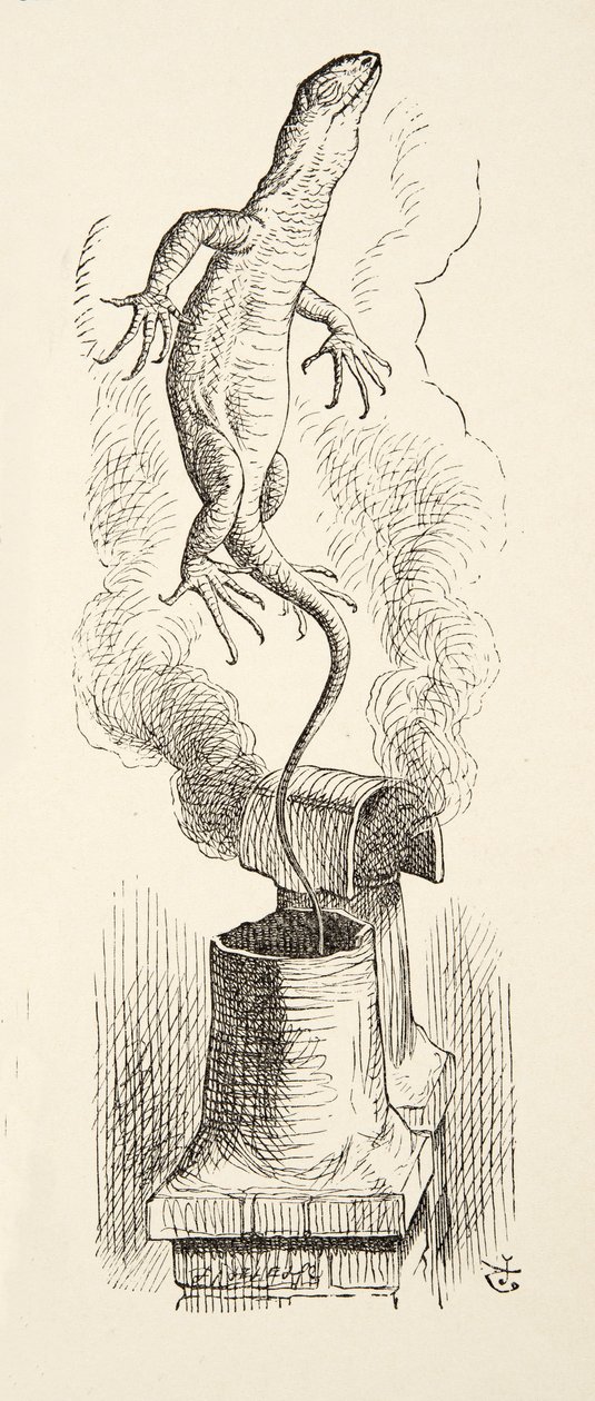 Ecco Bill!, da Le avventure di Alice nel Paese delle Meraviglie di Lewis Carroll (1832 - 98), pub. 1891 da John Tenniel