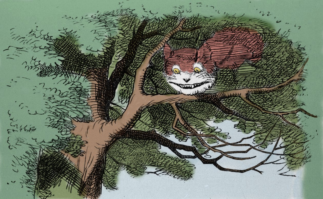 (dettaglio) di: Alice e il Gatto, illustrazione di Sir John Tenniel per la prima edizione del racconto Alice nel Paese delle Meraviglie dello scrittore inglese Lewis Carroll (Charles Lutwidge Dodgson) (1832-1898) da John Tenniel