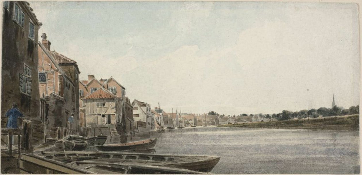Vista sul Wensum a King Street, presa dal Foundary Bridge da John Thirtle
