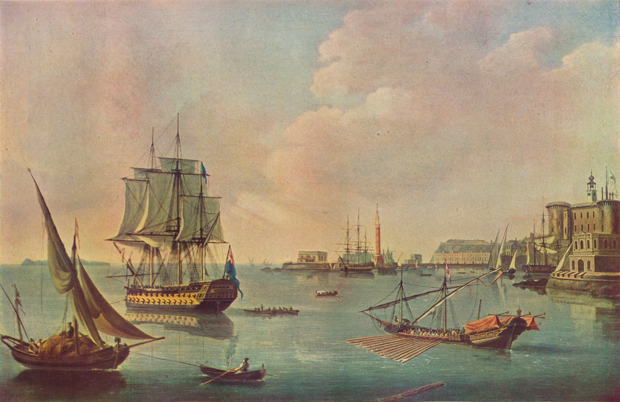 Navi inglesi nel porto di Malta, c1805 da John Thomas Serres