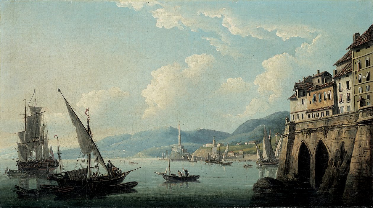La costa di Genova, con il faro da John Thomas Serres