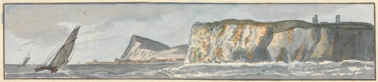 Il South Foreland e la scogliera di Shakespeare (uno di cinque disegni su un supporto) da John Thomas Serres