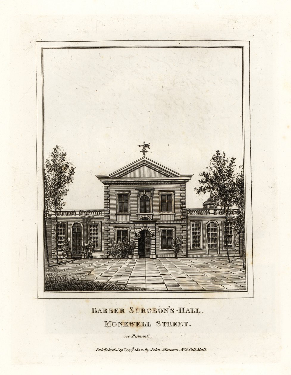 Sala del Barbiere Chirurgo, Monkwell Street da John Thomas Smith