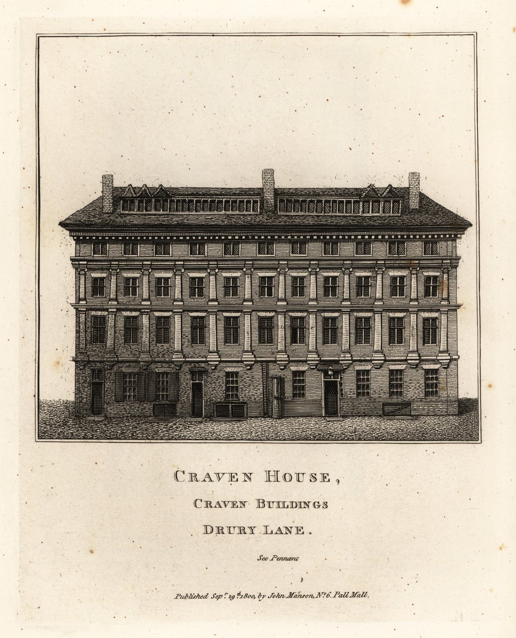 Craven House, Craven Buildings, Drury Lane, Londra da John Thomas Smith