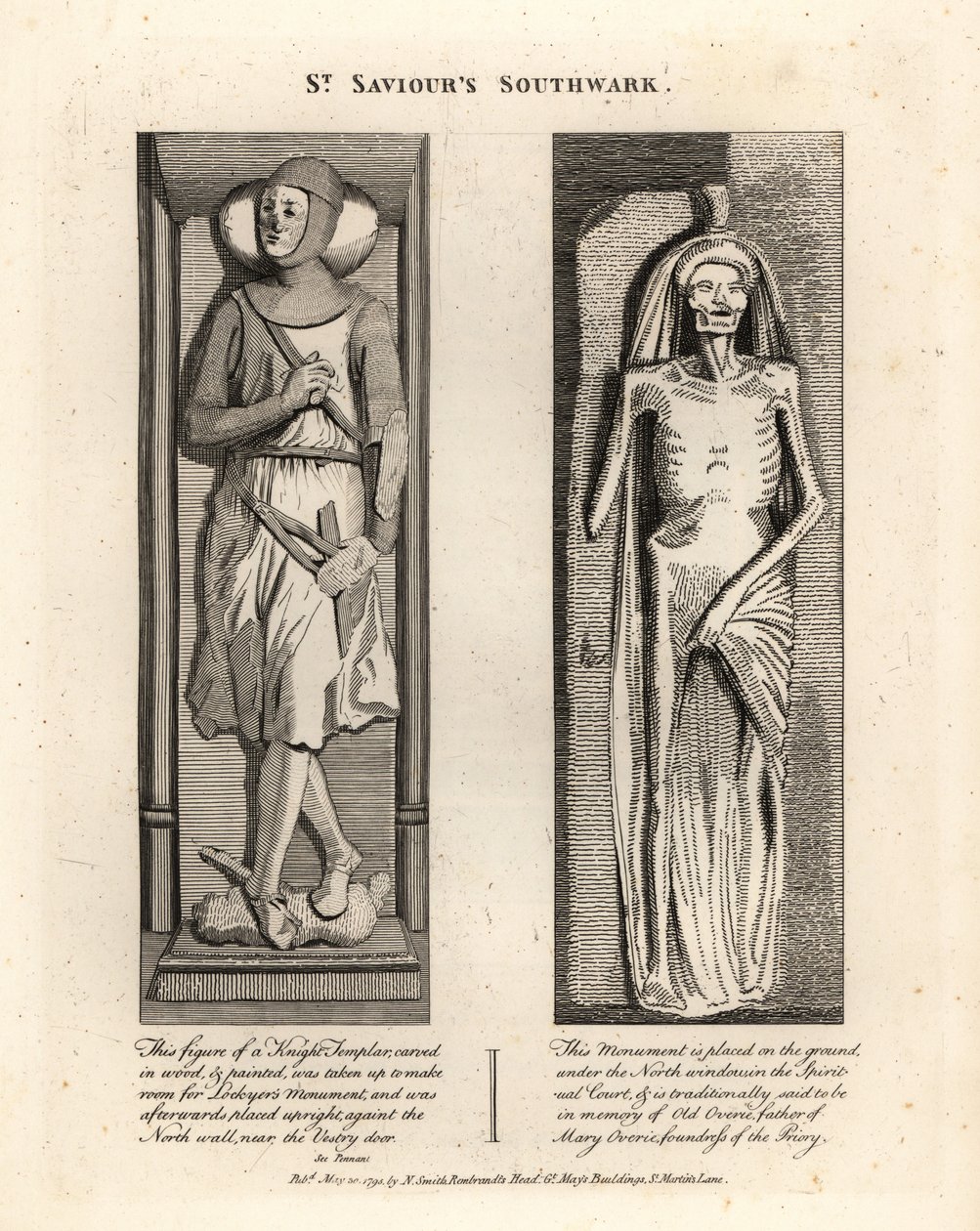 Effigi funerarie nella chiesa di St Saviour, Southwark da John Thomas Smith