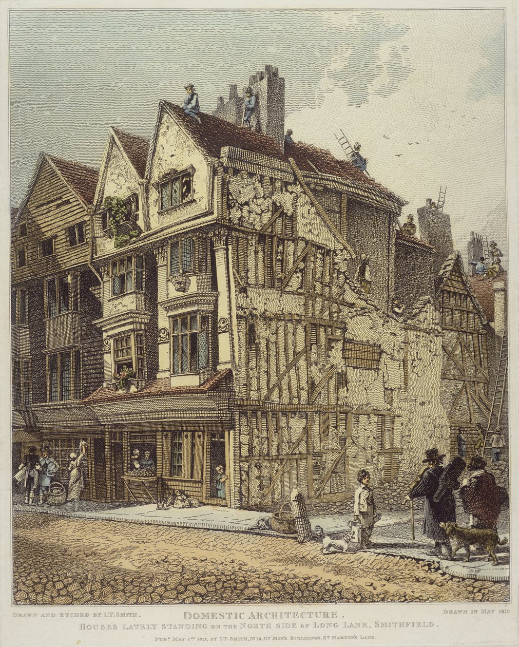 Case recentemente situate sul lato nord di Long Land, Smithfield, 1813 da John Thomas Smith