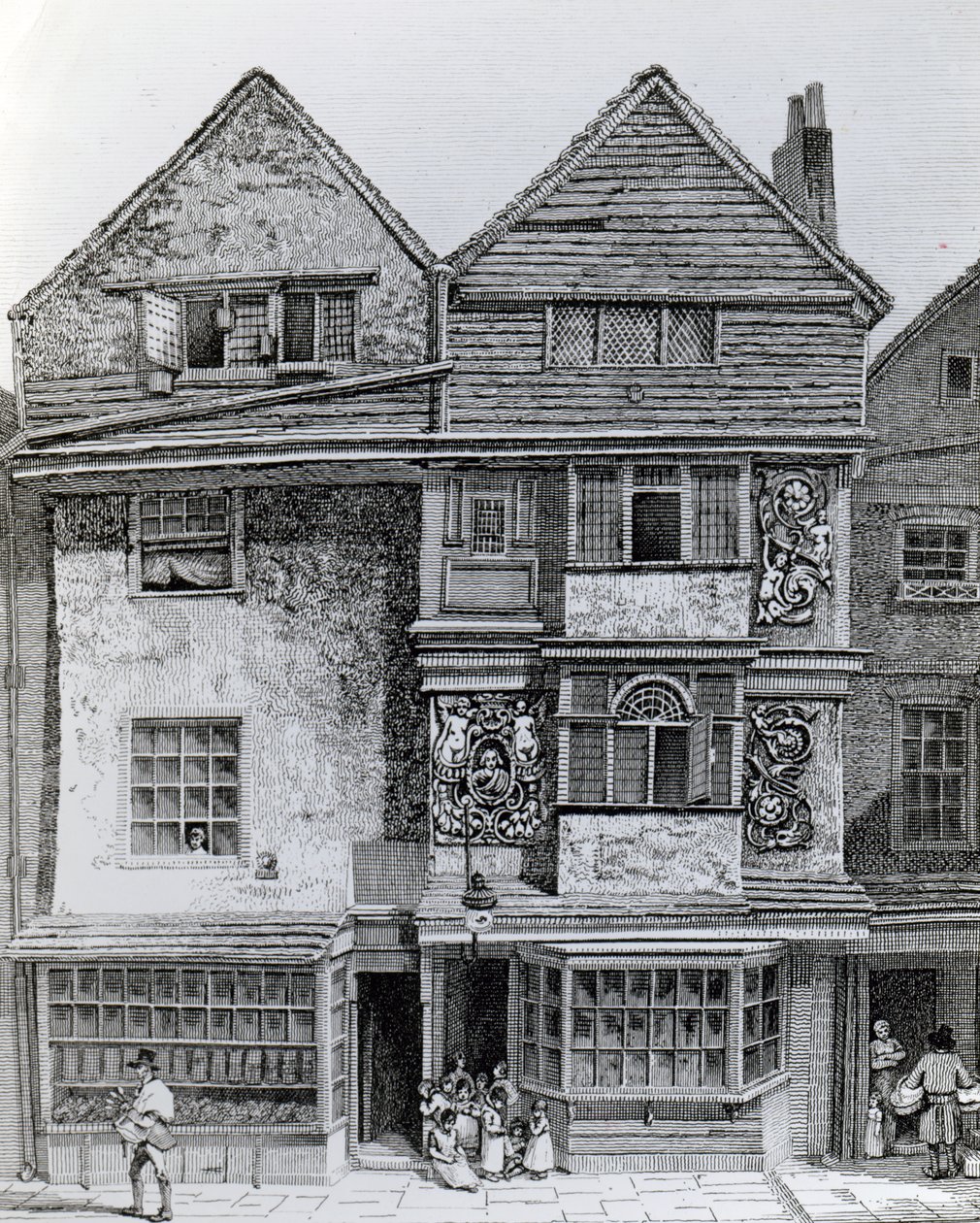 Case sul lato sud di una strada chiamata London Wall, pubblicato nel 1812 da John Thomas Smith