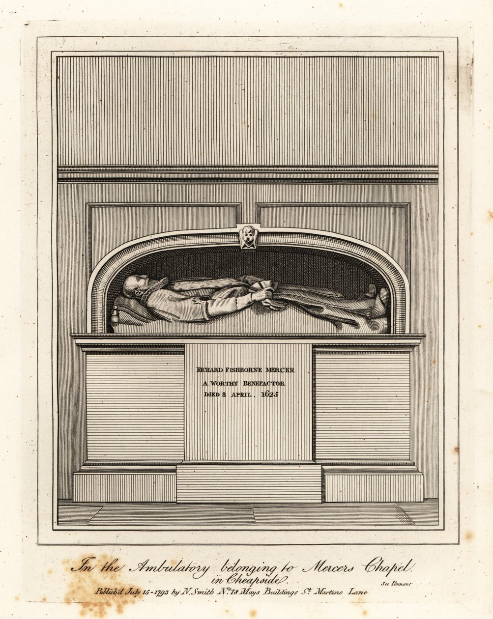 Monumento a Richard Fishbourne Mercer, morto nel 1625, nell
