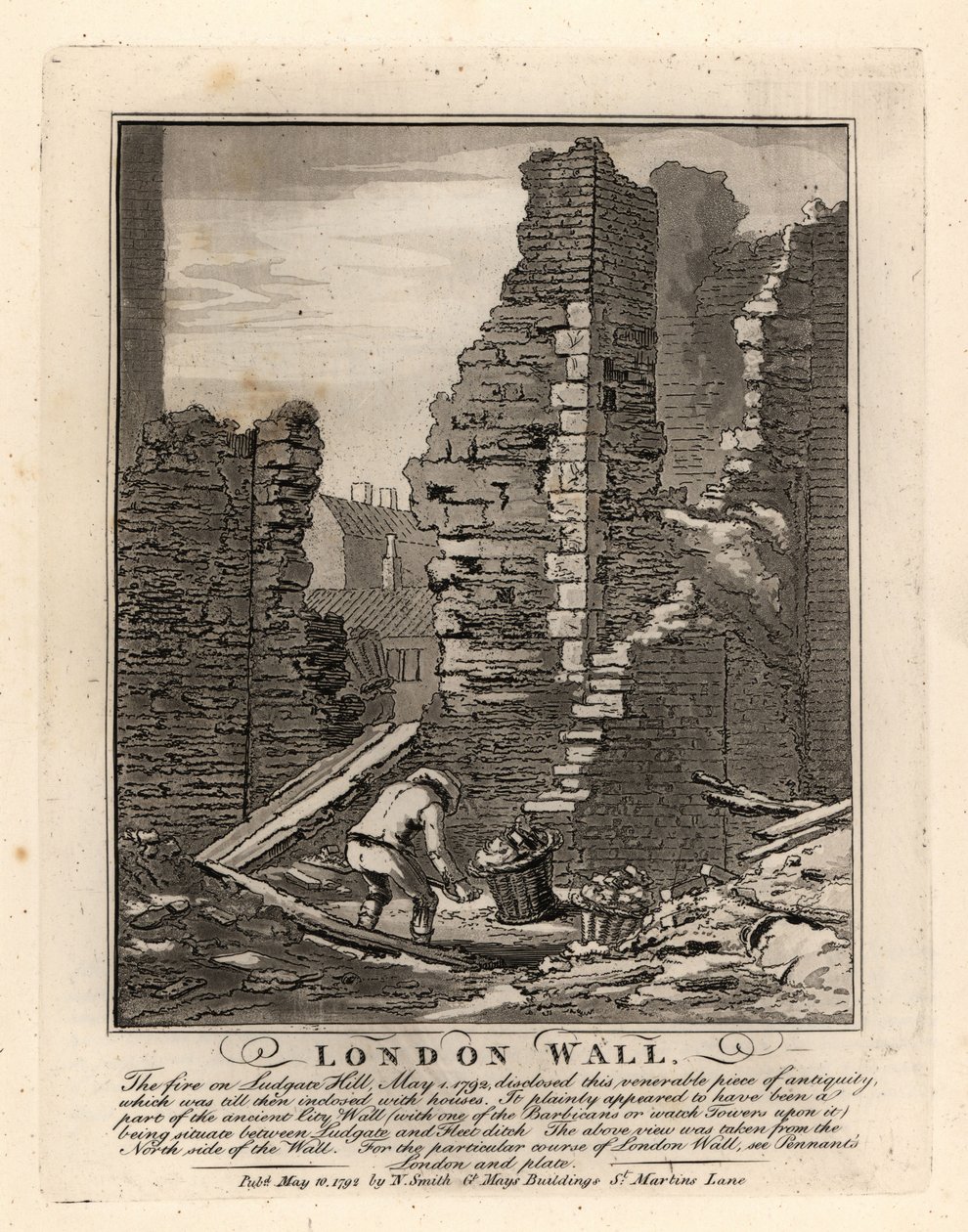 Rovine del Muro Romano di Londra esposte dall