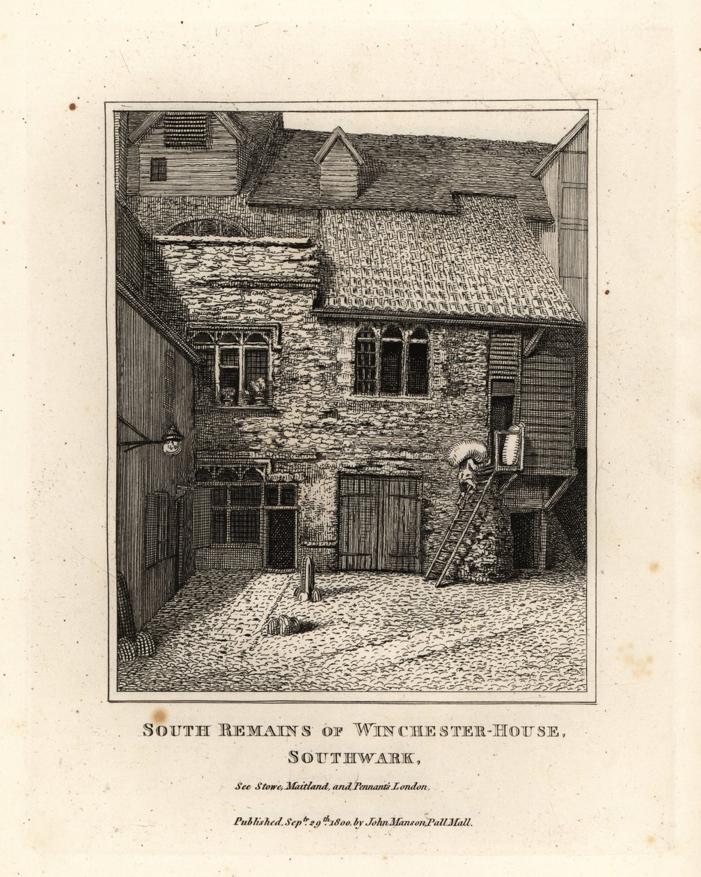 Resti meridionali della Winchester House, Southwark da John Thomas Smith
