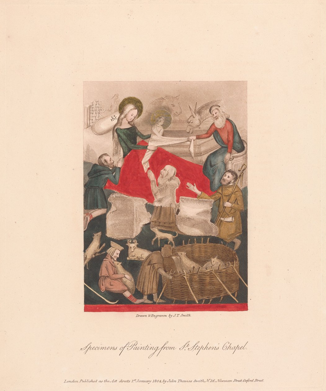 Muster der Malerei aus der St. Stephanskapelle da John Thomas Smith
