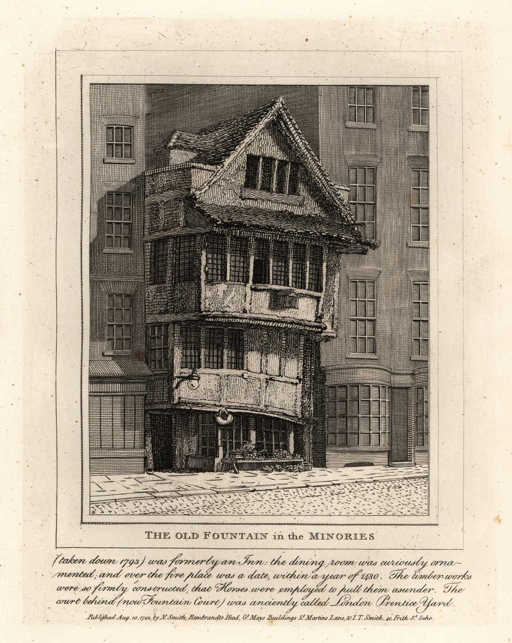La vecchia fontana nella parrocchia di Minories, Londra da John Thomas Smith