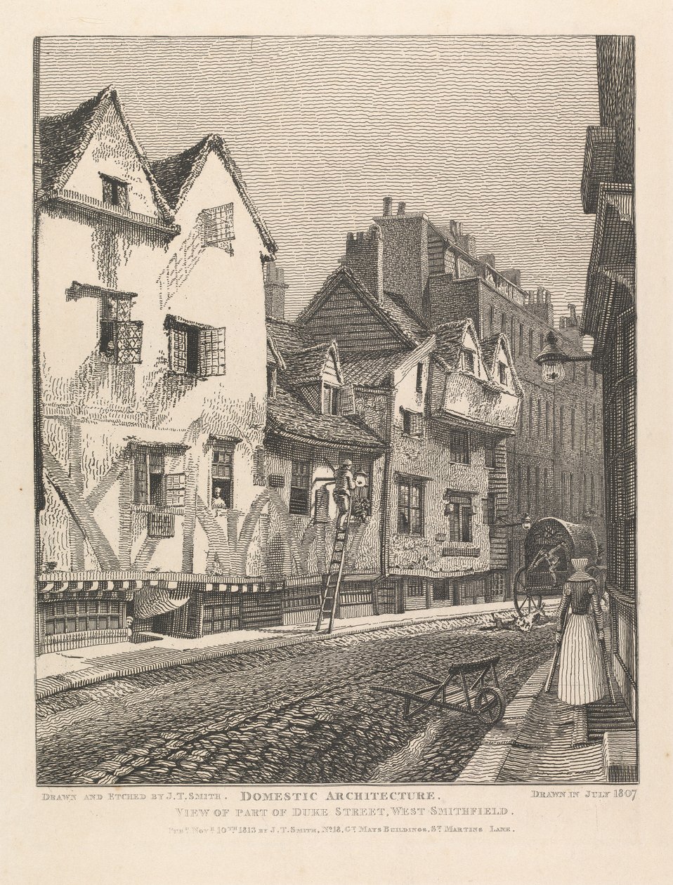 Veduta di una parte di Duke Street, West Smithfield da John Thomas Smith