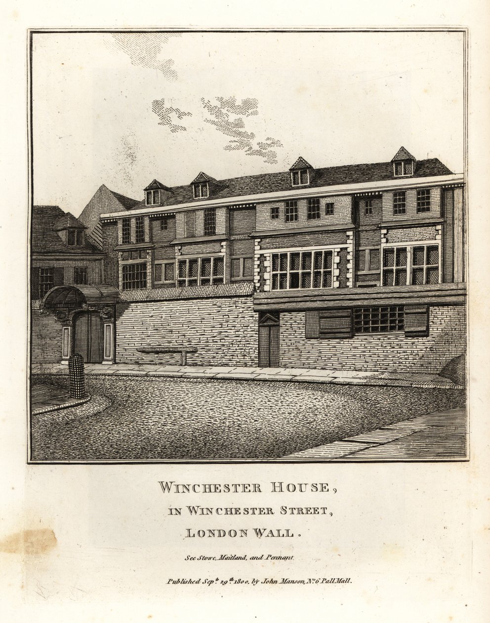 Casa di Winchester in Winchester Street, London Wall da John Thomas Smith