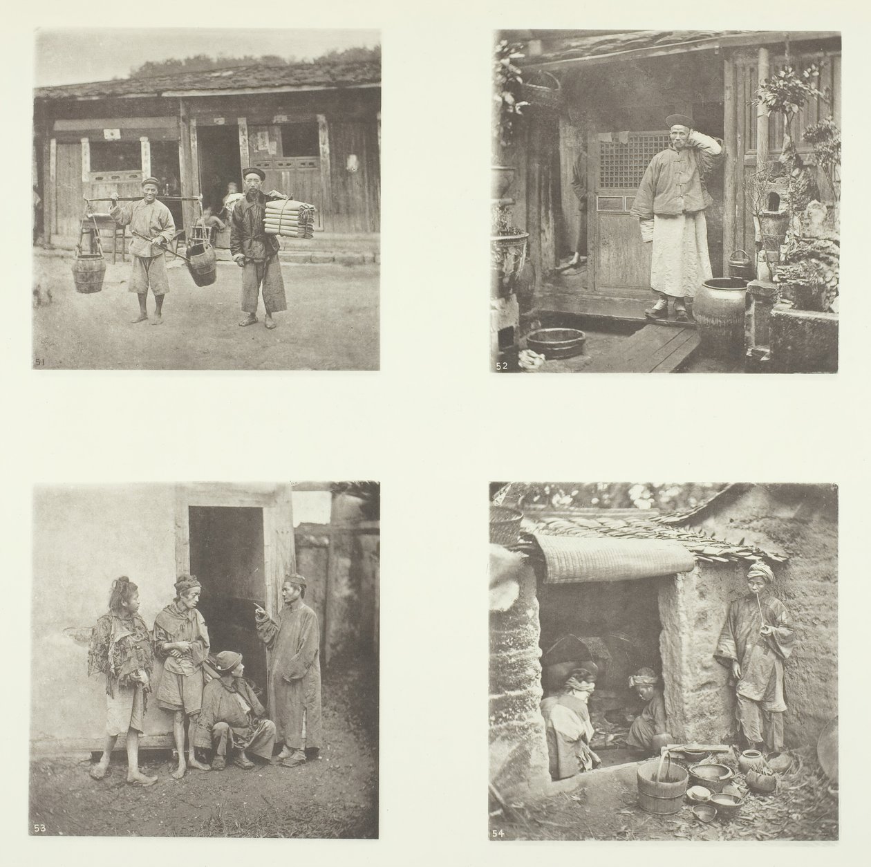 Coolies di Foochow, un detective di Foochow, il capo dei ladri, mendicanti che vivono in un tour, c. 1868 da John Thomson