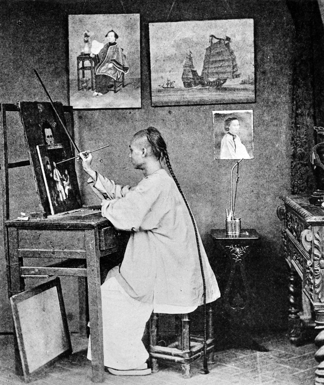 Lumqua, un artista di Hong Kong, c.1870 da John Thomson