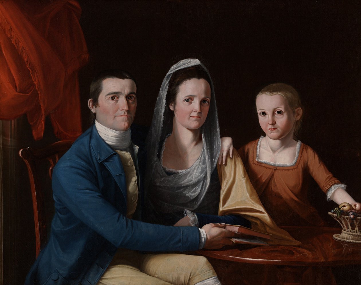 Jonathan Trumbull, Jr., Eunice Backus Trumbull e Faith Trumbull (in seguito Faith Trumbull Wadsworth) (1740–1809, dottorato in giurisprudenza nel 1797; 1749–1826; 1769–1846) da John Trumbull