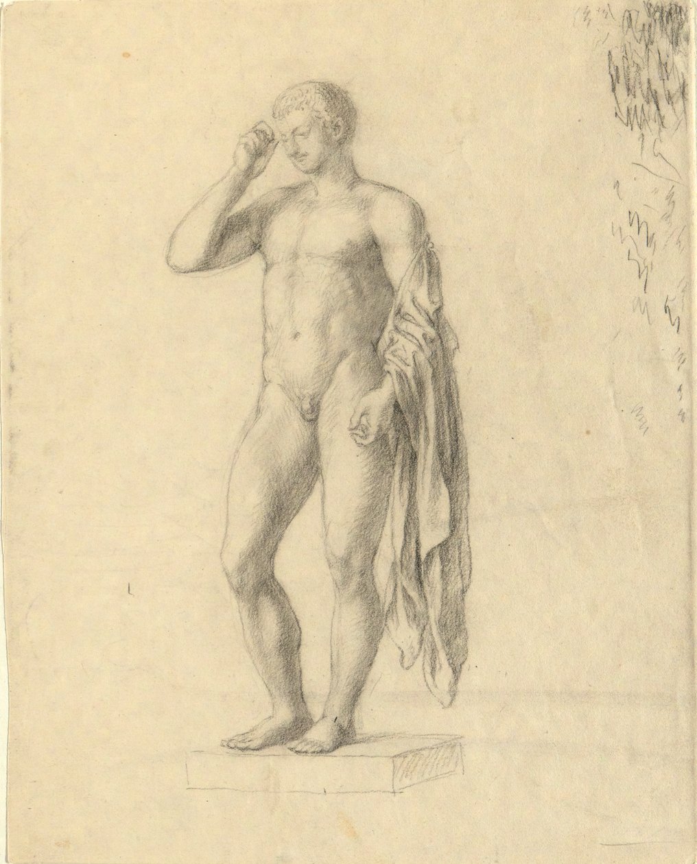 Figura maschile nuda (classica) che mostra il lato sinistro (?) da John Trumbull