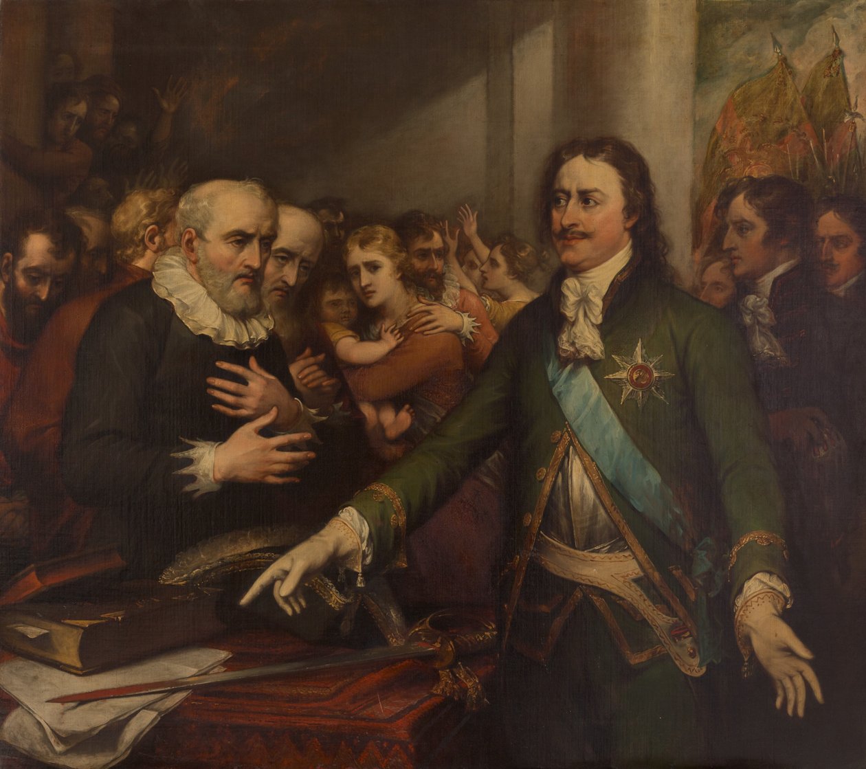 Pietro il Grande durante la conquista di Narva, 1704 da John Trumbull