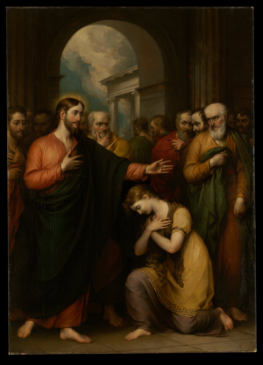 La donna sorpresa in adulterio da John Trumbull
