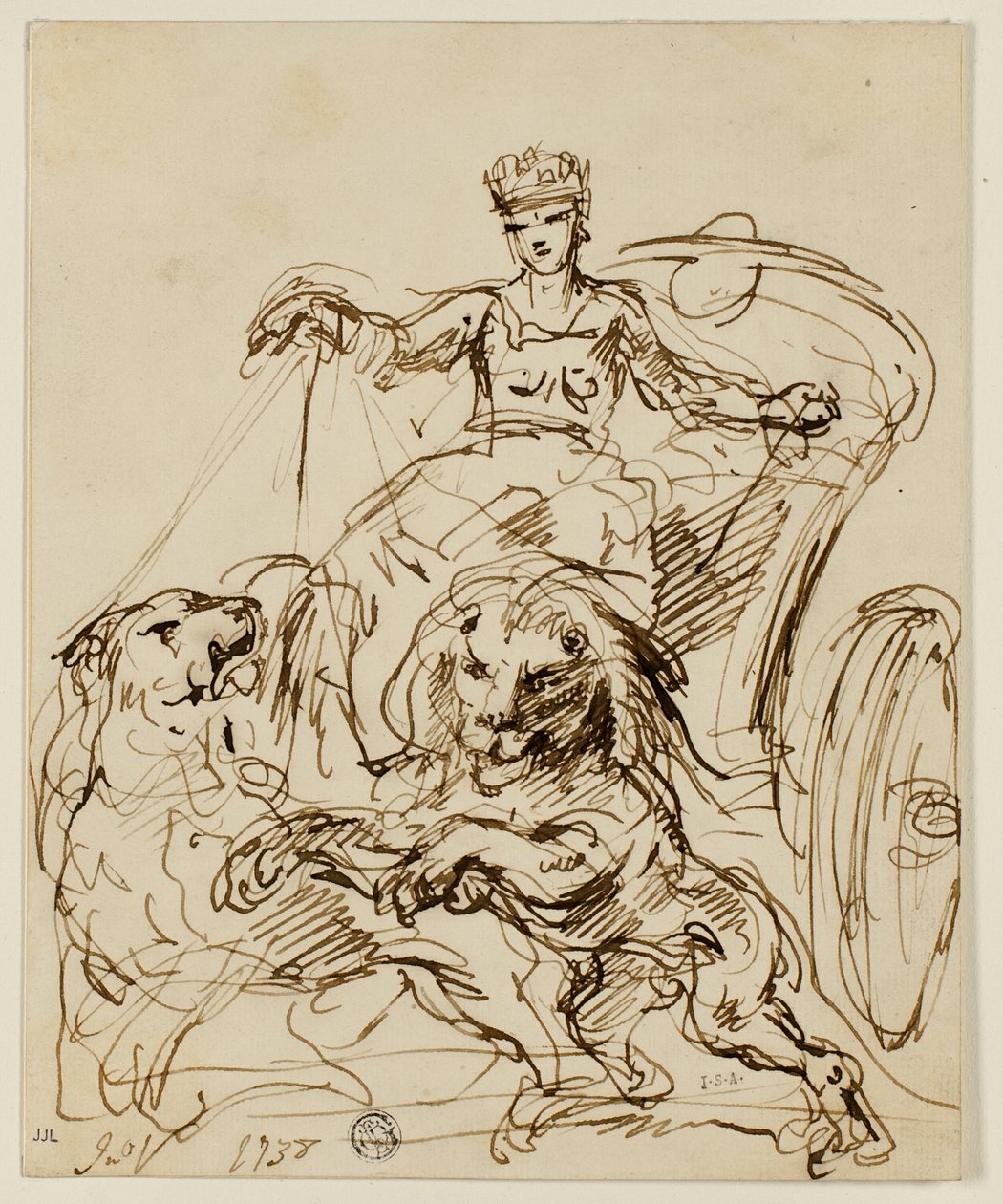 Cibele su carro trainato da leoni da John Vanderbank