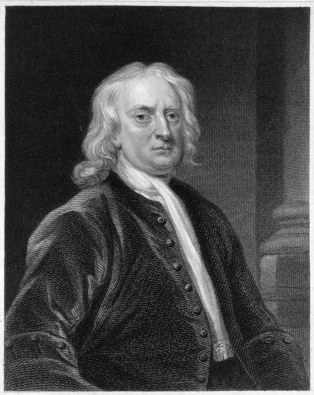 Ritratto di Sir Isaac Newton (1642-1727), inciso da Edward Scriven (1775-1841) da John Vanderbank
