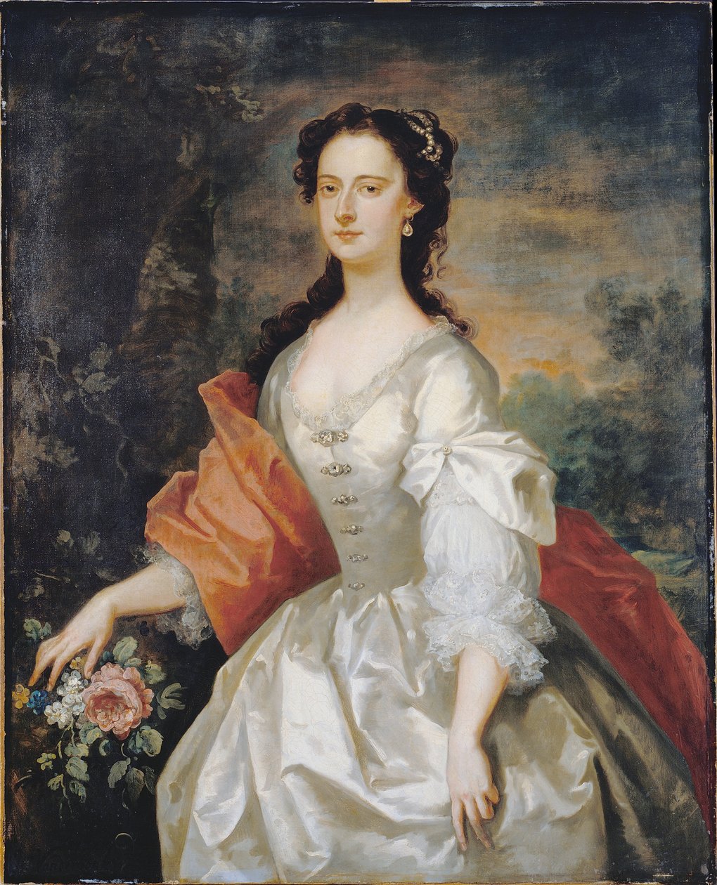 Ritratto di donna in bianco da John Vanderbank