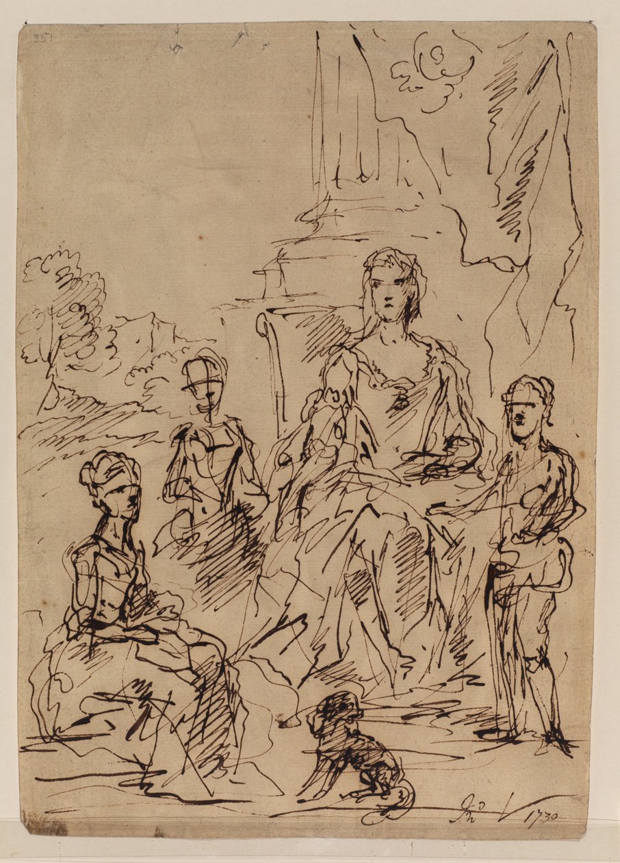 Schizzo per un ritratto di famiglia, 1730 da John Vanderbank
