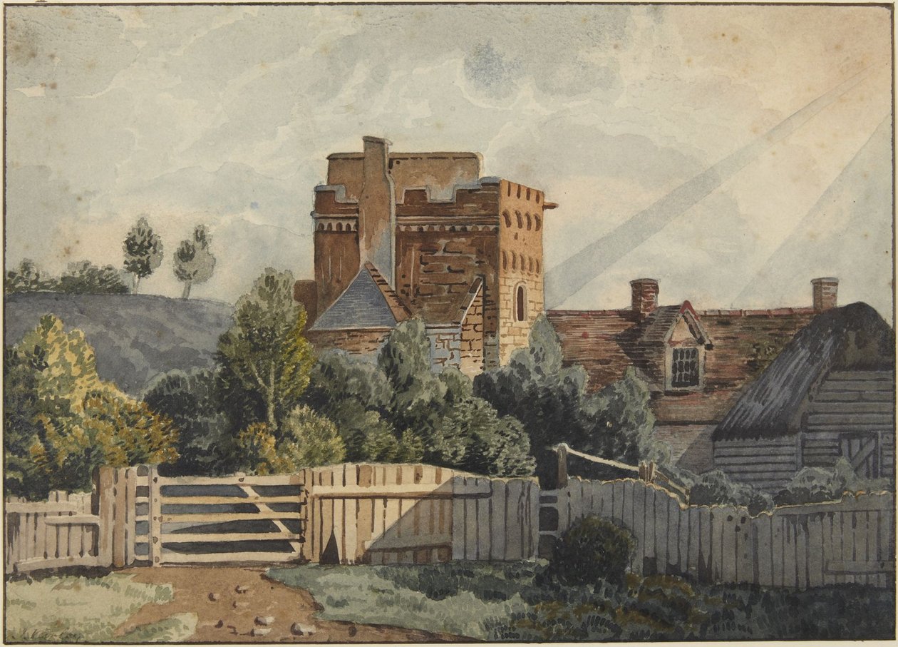 Casa con torre in pietra da John Varley