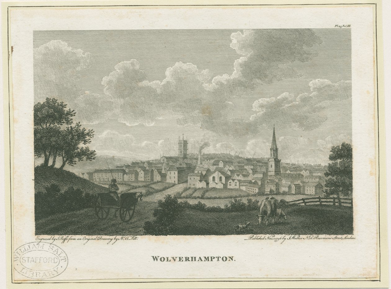 Wolverhampton - Vista sud-ovest: incisione, nd [c 1796] da John Walker