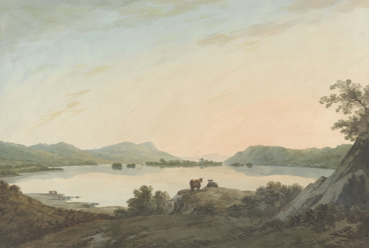Lago Windemere da Calgarth con Belle Isle da John Warwick Smith