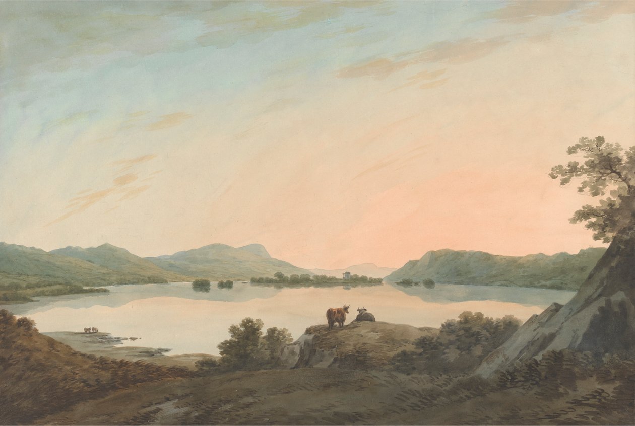 Lago Windermere da Calgarth con Belle Isle da John Warwick Smith