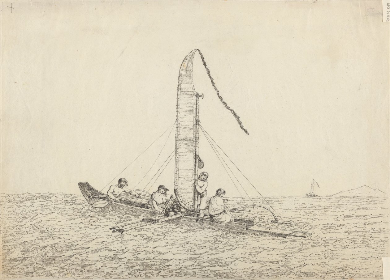 Una Canoa a Vela di Otaheite da John Webber
