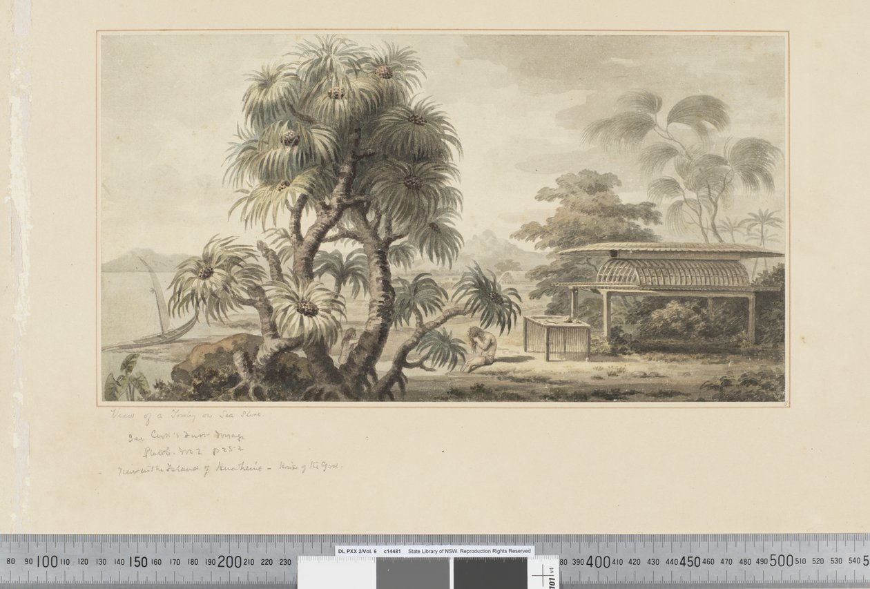 F.46 Vista di una tomba sulla riva del mare, c.1783-84 da John Webber