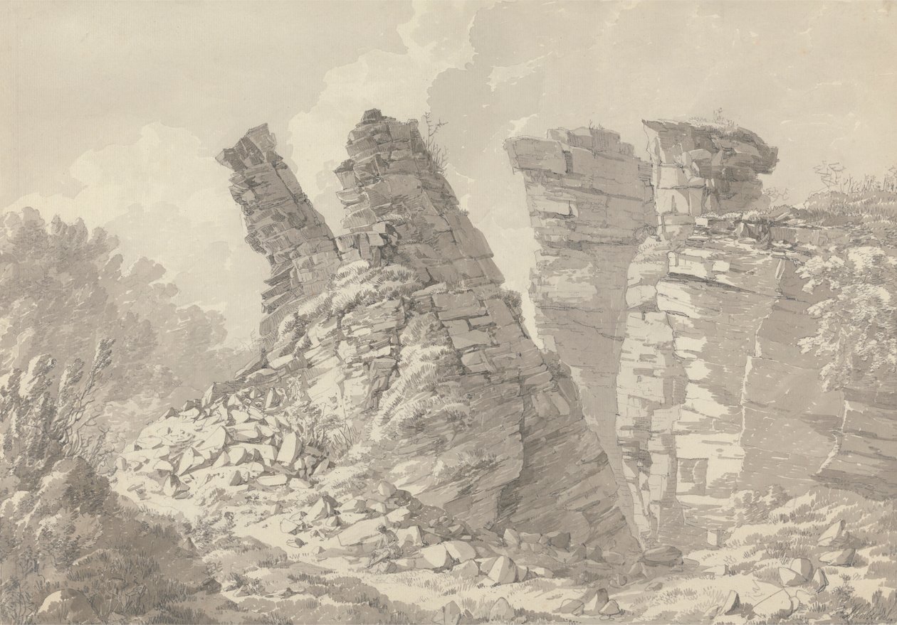 Case di Hob Thursts, Monsoldale, Derbyshire da John Webber