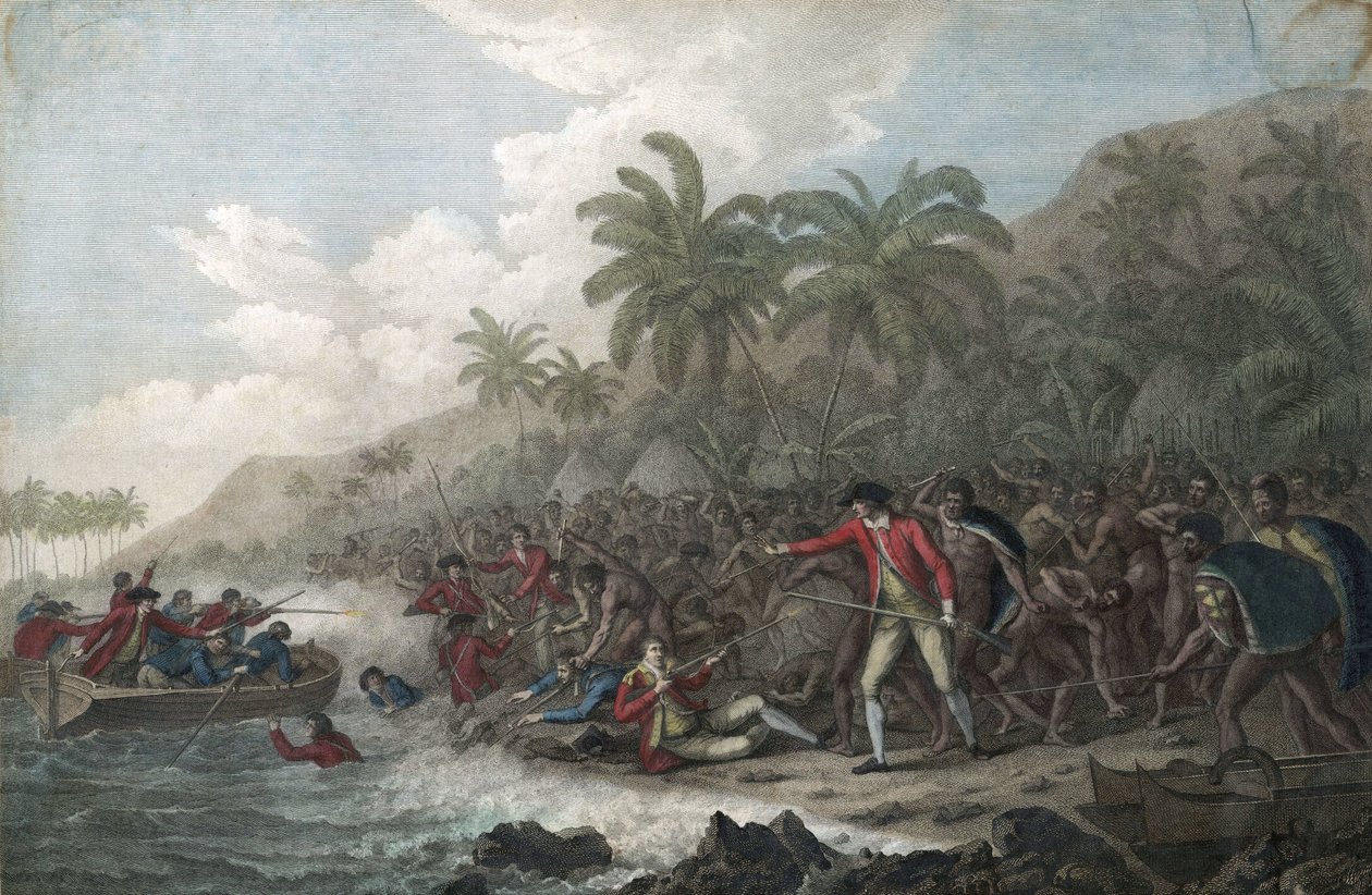 La morte del capitano James Cook il 14 febbraio da John Webber