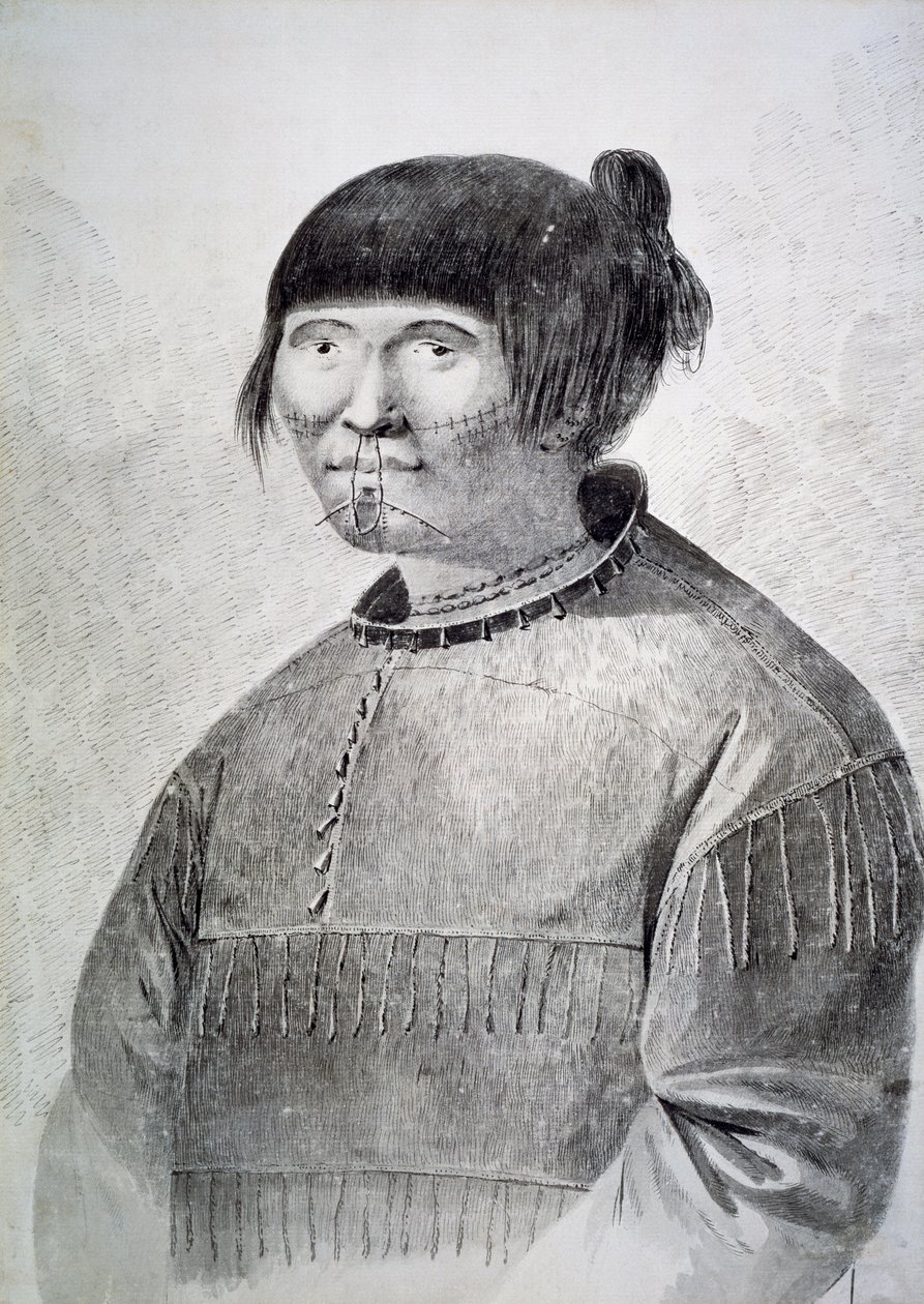 Ritratto di nativo tatuato dell