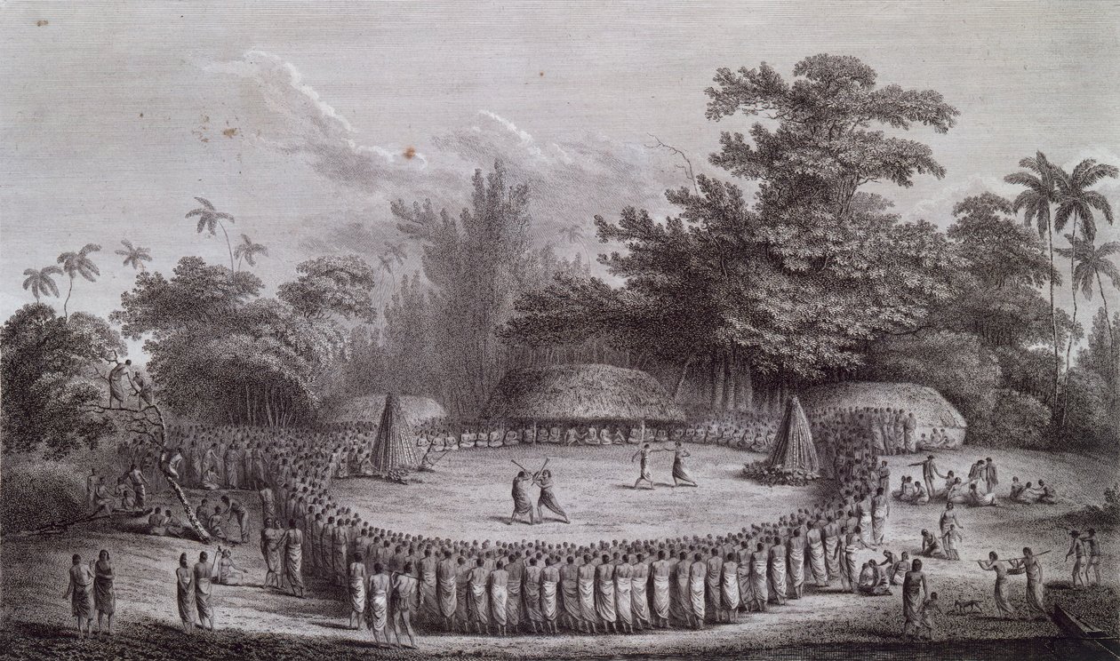 Isole Tonga: Cerimonia di benvenuto per il Capitano James Cook da John Webber