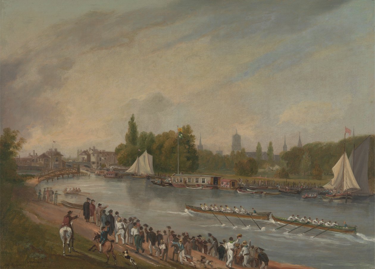 Una gara di barche sul fiume Isis, Oxford da John Whessell